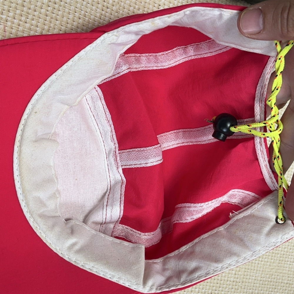 Vintage Bugle Boy Hat Cap 5 Panel Neon Pink Nylon 90s Y2K Spell Out Adult‎ Mens - Picture 11 of 12